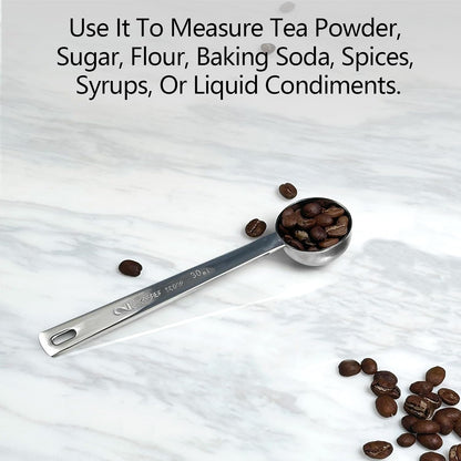 Generic 2 Tablespoon Stainless Steel Coffee Scoop - Perfect Measuring Spoon for Ground Coffee, Espresso - Durable Serving Utensil (30ml), Silver, BD-003