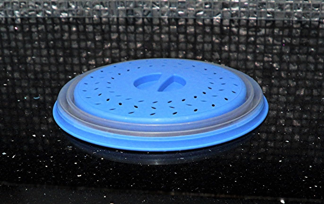Dependable Industries' 2-in-1 Collapsible Microwave Splatter Guard Cover & Vegetable Washing Colander: The Ultimate Space-Saving Kitchen Essential (Gray)