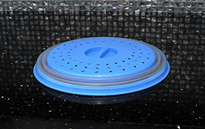 Dependable Industries' 2-in-1 Collapsible Microwave Splatter Guard Cover & Vegetable Washing Colander: The Ultimate Space-Saving Kitchen Essential (Gray)