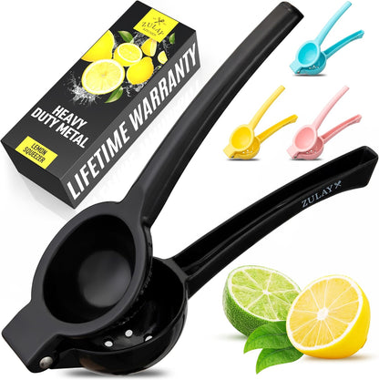 Zulay Kitchen Metal Lemon Squeezer - Handheld Lemon Juicer Squeezer - Easy to Use Citrus Juicer - Manual Press for Extracting the Most Juice Possible - Extracts Every Last Drop