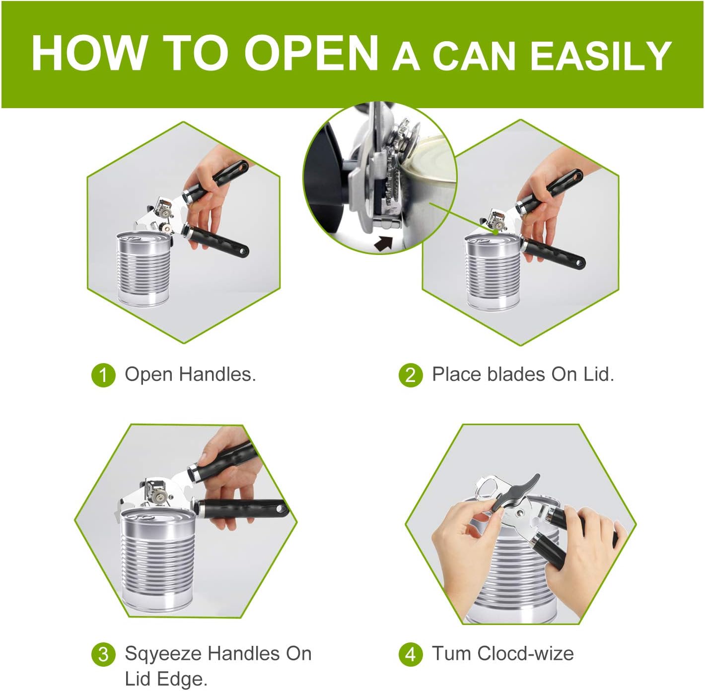 Can Opener, Professional, Stainless Steel, Manual, Food-safe, Good Grips with Built-in Bottle Opener