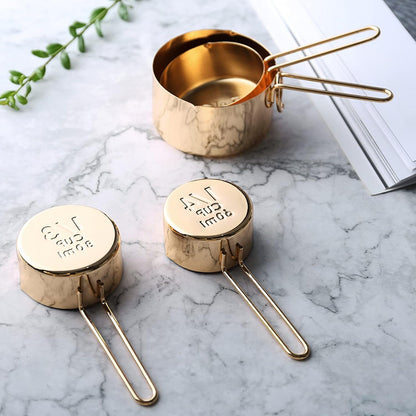9PCS Black Stainless Steel Measuring Cups and Spoons Set, Heavy Duty Measuring Cup Set