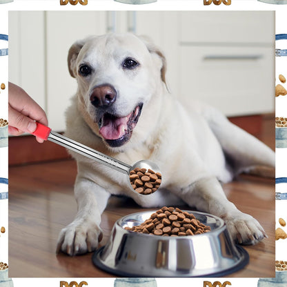 2 Pcs Dog Food Scoop Long Handled Scoops 3/4 Cup Stainless Steel Measuring Cups Portion Control Serving Spoons for Dogs Cats Birds and Rabbits Pet Food Feeding Scoop (3/4 Cup)