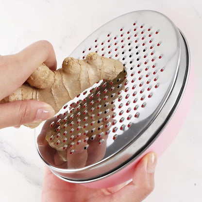 Cheese Grater Citrus Lemon Zester with Food Storage Container & Lid - Perfect For Hard Parmesan Or Soft Cheddar Cheeses, Ginger, Vegetables, Butter, Chocolate & Nutmeg (Green)