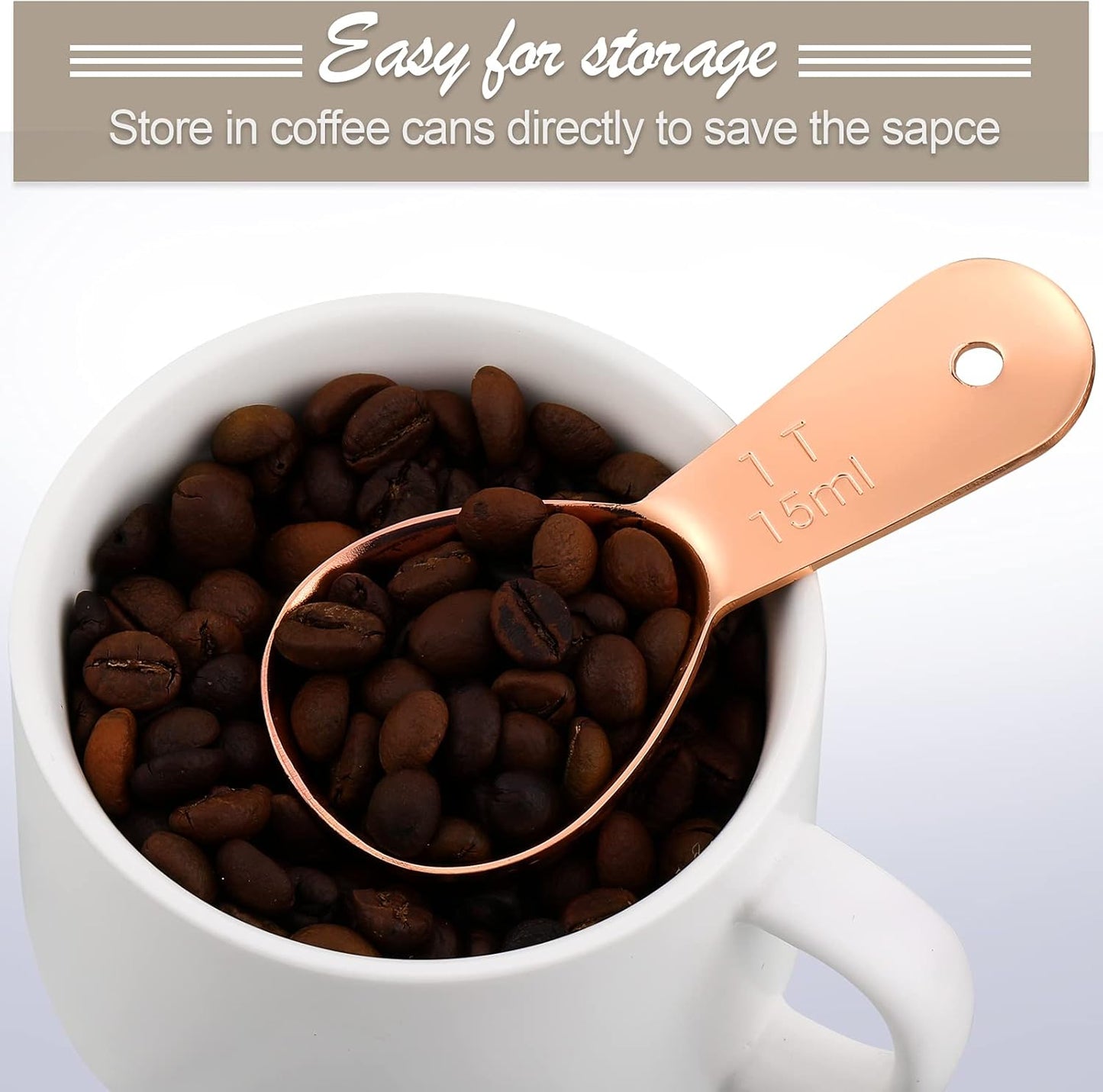 Patelai 3 Pieces Coffee Scoop Tablespoon Measuring Spoons Stainless Steel Coffee Scoops Short Handle Tablespoon for Tea Sugar Kitchen Gifts(15 ml,Silver)