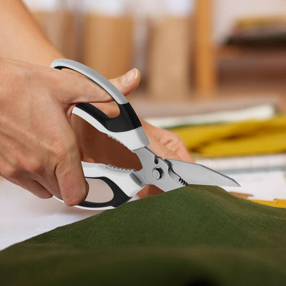 BoFuYuan Utility Scissors Heavy Duty: 8-Inch sharp Scissors All Purpose heavy duty, Serrated Blades Cut Carpet, Cardboard, Wire, Leather, Fabric, Multipurpose Shears for Kitchen, Garden, Office, Craft