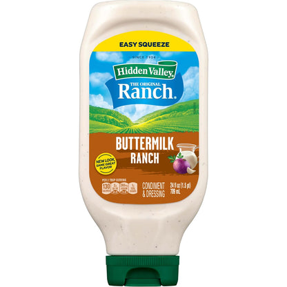 Hidden Valley Buttermilk Ranch Condiment and Dressing, Easy Squeeze Bottle, 24 Fl Oz (Package May Vary)