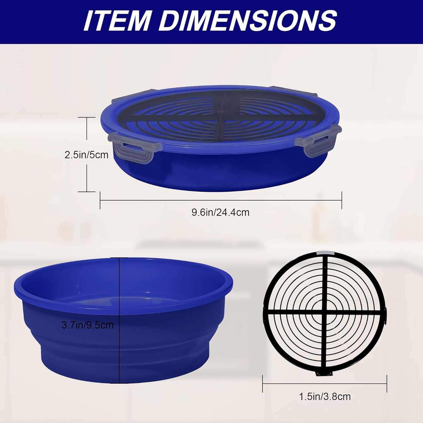 FJNATINH Collapsible Batter Bowl - Mess Free Better Breader Shaker Bowl with Lid Breading Shaker Container - Great for Fried Fish, Fried Chicken, Onion Rings, Wings & More,No Leak,Easy to Store