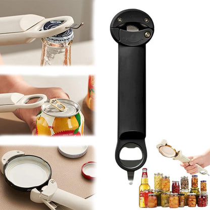 Multifunctional Retractable Bottle Opener - Adjustable Multifunctional Can Opener Jar Lid Gripper - 2024 New Jar Opener Bottle Opener for Weak Hands, Senior Arthritis (White)