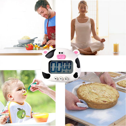 Kitchen Timer, Cute Cartoon Animal Countdown, Digital Cooking Timer with Magnetic, LCD Large-Screen Visual Clock, Hangable Alarm Clock with Stand，for Cooking Bake Sport Game (Timer-XG)