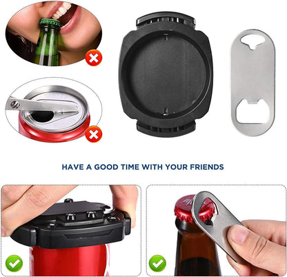 Smooth Edge Can Top Cutter Remover with 2 Silicone Guards Bottle Opener – Safe Draft Top Opener for Beer Soda Cans, DIY Plant Pot Storage Container