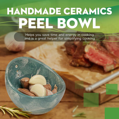 Herb Stripper Bowl, Ceramic Herb Peeling Bowl, Kitchen Herbs Leaf Stripping Tool, Pottery Herb Peeler for Kale, Thyme, Basil, Rosemary Stripper (A-Style, 1 pc)