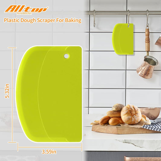ALLTOP Hard Bench Scraper – Premium Quality Bread Tools for Homemade Baking,Dough Cutter with Versatile Usage - Vibrant and Ergonomic Plastic Bowl Scrapers for Your Kitchen