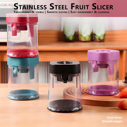 New Grape Cutter for Toddlers, Cutter Quarter Slicer Tool Into 4 Pieces for Slicing Grapes, Strawberries, Cherry, Tomatoes (Blue)