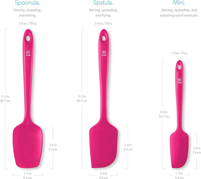 DI ORO Silicone Spatula Set - Rubber Kitchen Spatulas for Baking, Cooking, & Mixing - 600°F Heat-Resistant & BPA Free Silicone Scraper Spatulas for Nonstick Cookware - Dishwasher Safe (3pc, Stone)
