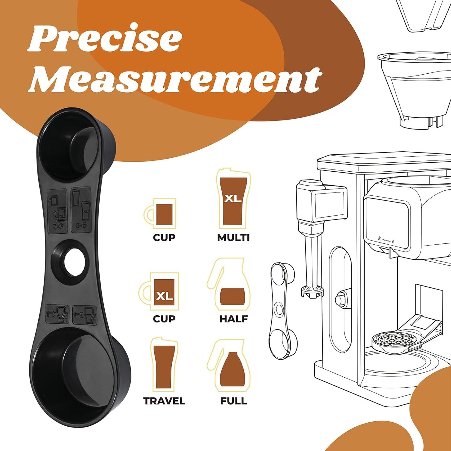 Smart Coffee Scoop for Ninja Coffee Maker CF090 CF091 CF092 CF097 Coffee Measuring Spoon with Scale, Coffee Scoop Replacement for Ninja Carafe Single Serve Espresso Machine Coffee Bar System
