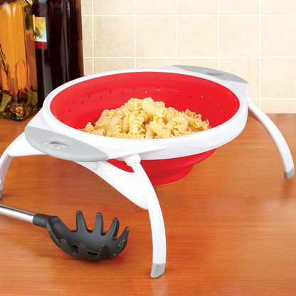 Dexas POP Collapsible Silicone Colander, 10 inch diameter, Purple
