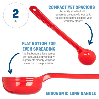 Carlisle FoodService Products 399214 Solid Long Handle Portion Control Spoon, 8 oz, Blue