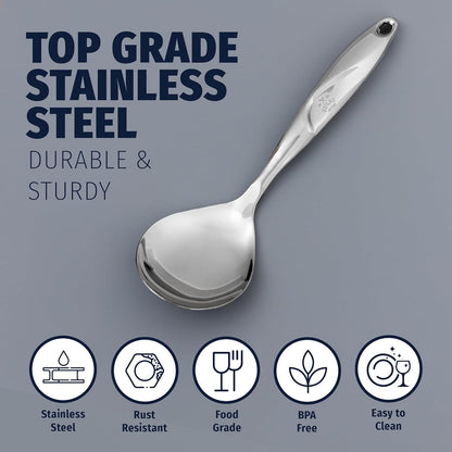 Zulay Kitchen Stainless Steel Spatula - 14.8” Heat-Resistant Metal Slotted Turner for Cooking, Frying & Grilling - Durable, Rust-Proof & Dishwasher Safe Kitchen Utensil for Everyday Use