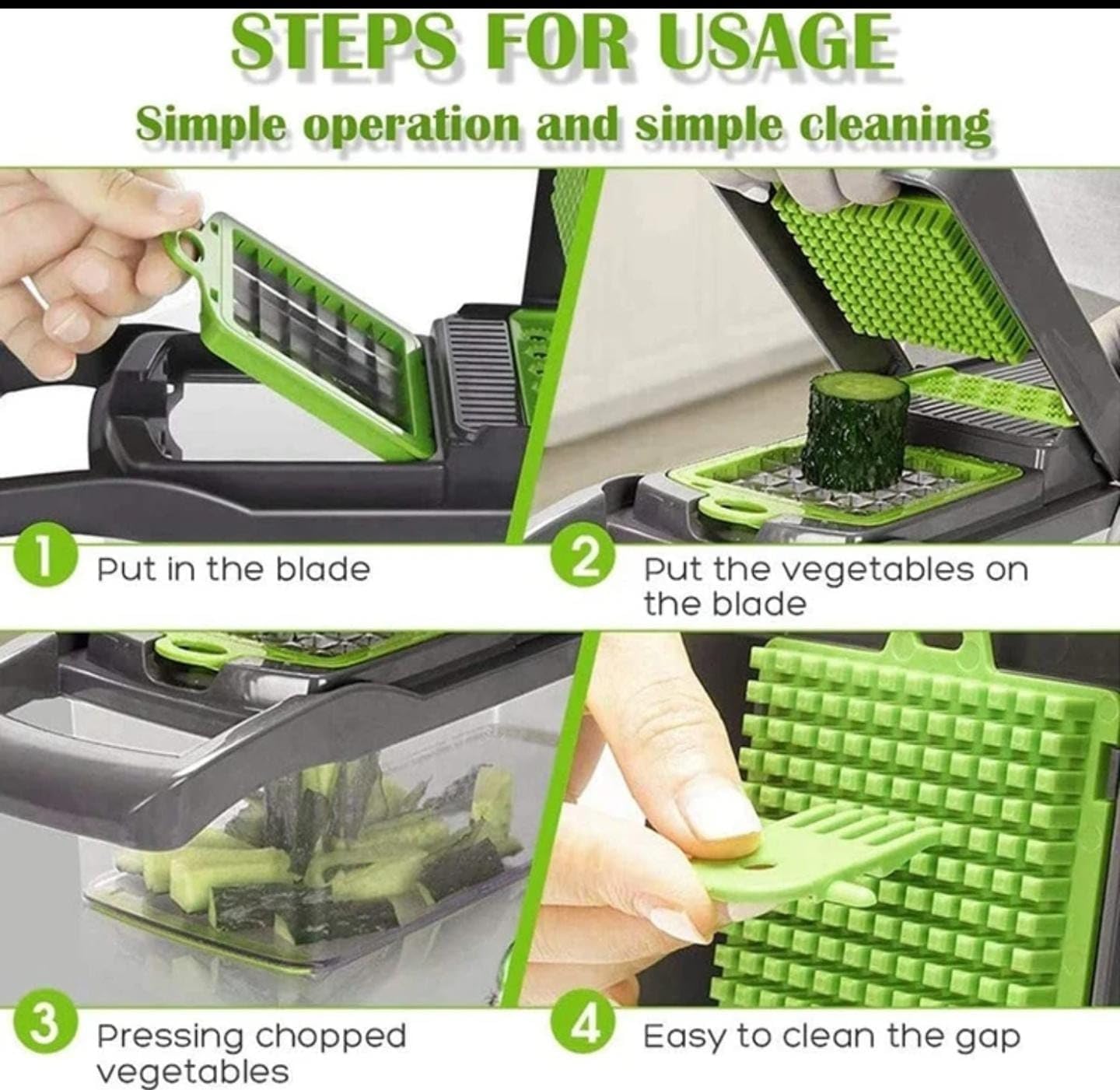 16 in 1 Vegetable Chopper with Container, Multifunctional Veggie Chopper and Mandoline Slicer, Food Chopper with Container, Onion Cutter, Vegetable Dicer and Slicer Kitchen Tool for Easy Meal Prep