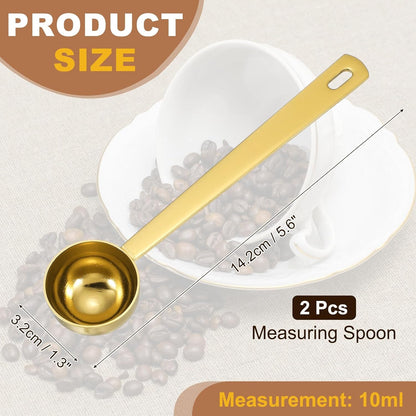 uxcell Measuring Spoon, 15ml Long Handle Table Scoop Teaspoon Coffee Scoop Spoon for Ground Coffee Tea Sugar Cooking Baking, Black