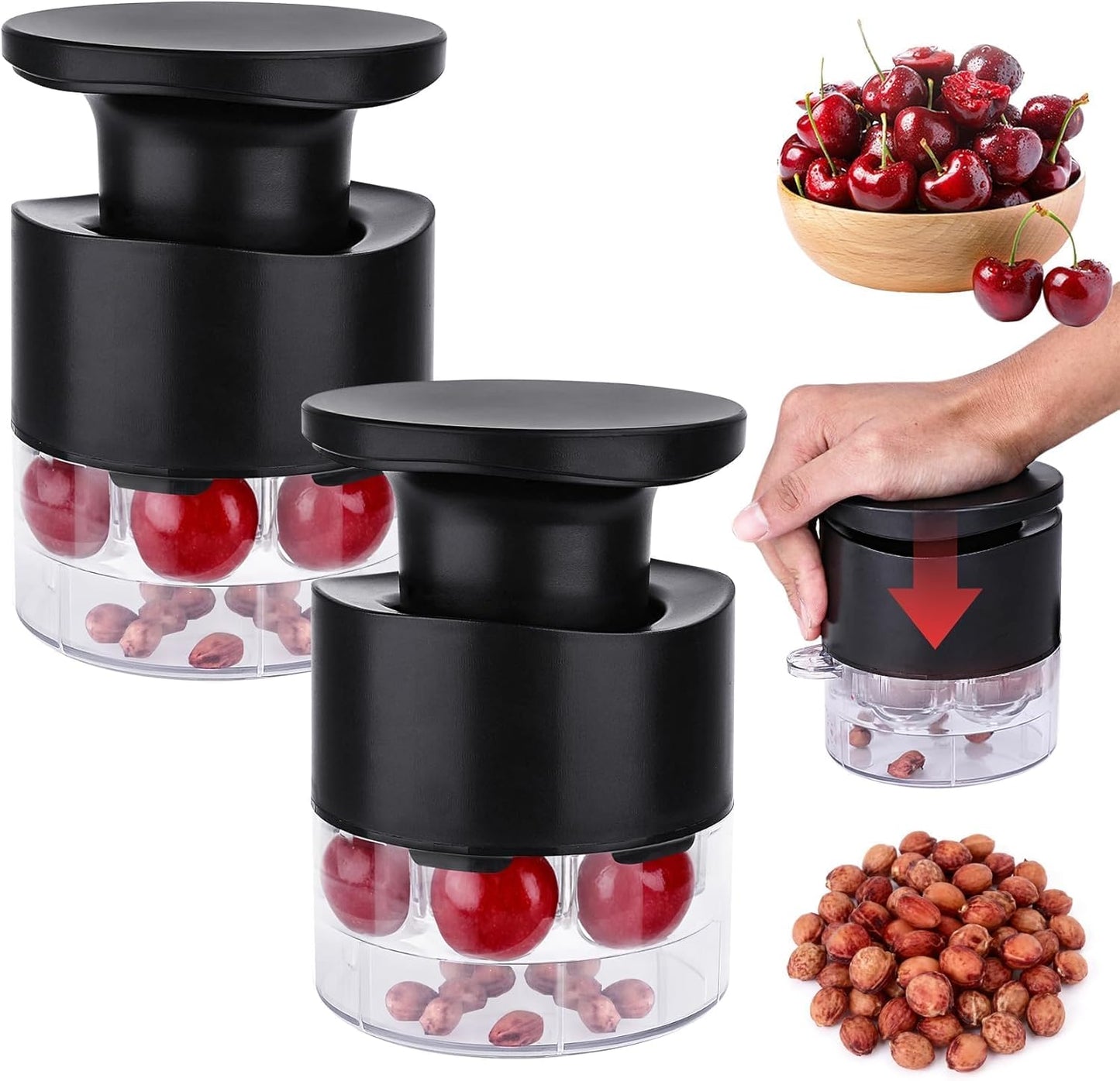 7-Hole Cherry Pitter Tool – Multi Cherry Pitter Pit Remover Corer, Mess-Free Fruit Stoner for Cherry Jam, Baking & Kitchen Prep