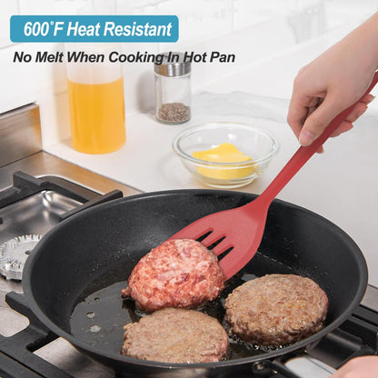 Silicone Spatula Turner Set, High Heat Resistant Spatulas with Seamless One Piece Design, Nonstick Rubber Flippers Utensils for Baking & Cooking,BPA-Free, Starry Blue,11IN