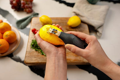Zyliss 2 in 1 Zester, Citrus Grater/Zester with Coarse and Fine Zests, Sustainable Wheat Straw Handle/Stainless Steel, Dishwasher Safe
