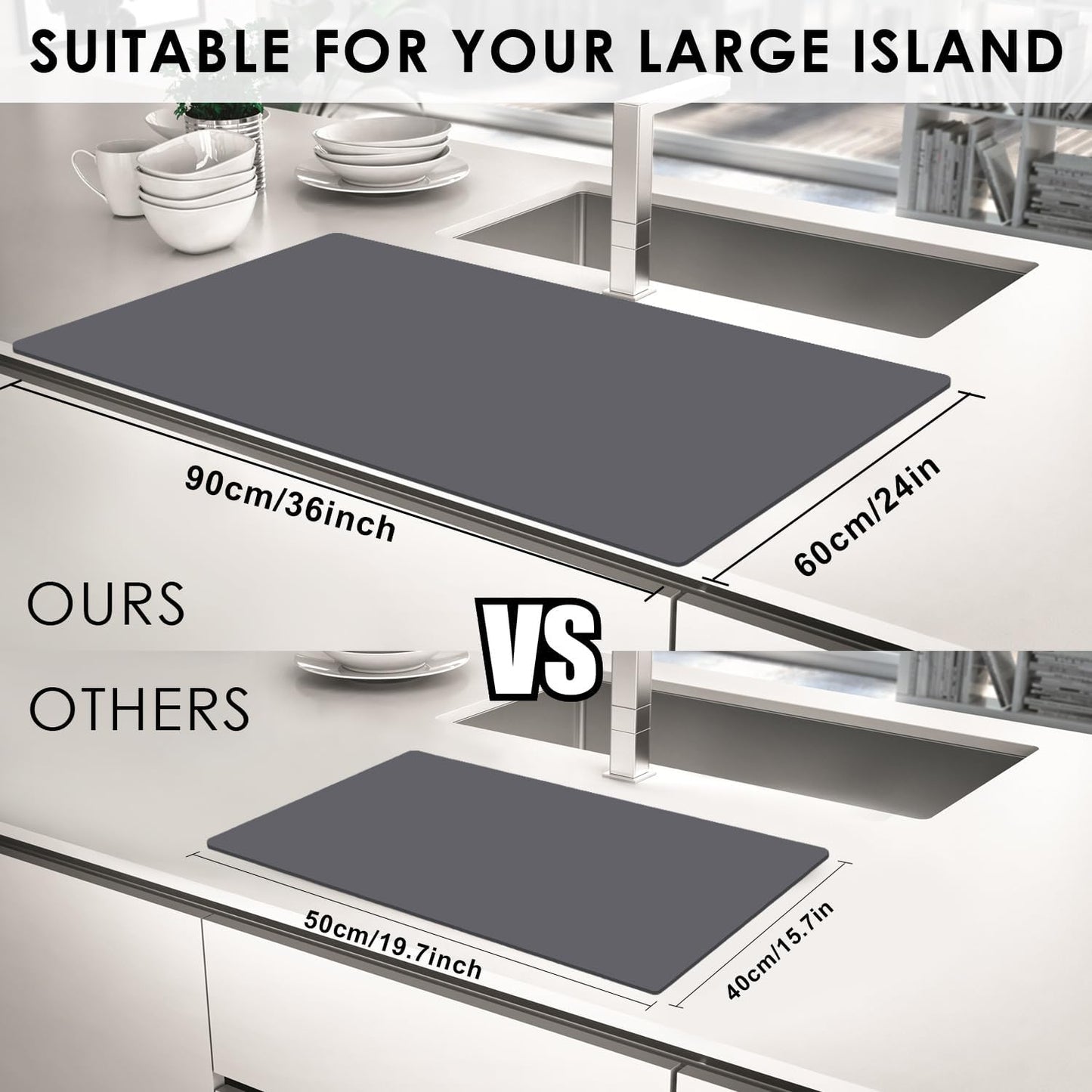 Standard Silicone Mat,Black Baking Mat-Food Grade Kids Dinner Table Placemat Non Slip Counter Mat with Raised Edges Heat Resistant Mat for Air Fryer Nonstick Pastry Dough Mat(1 Pack 23.6'' x 15.7'')