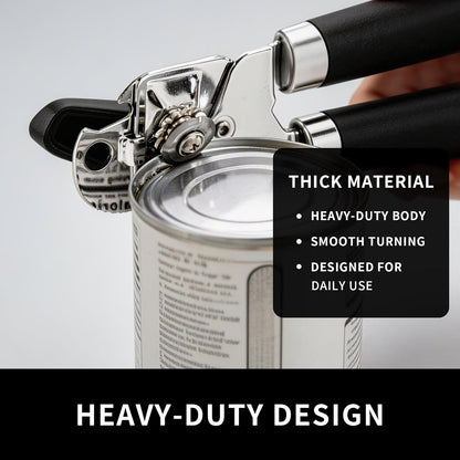 X&E Can Opener Manual, Handheld Strong Heavy Duty Stainless Steel Can Opener, Comfortable Handle, Sharp Blade Smooth Edge, Can Openers with Multifunctional Bottle Opener