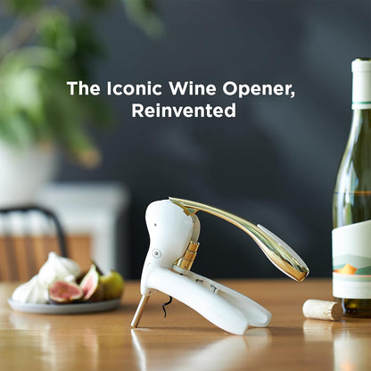 Rabbit Original Lever Corkscrew Wine Opener with Foil Cutter and Extra Spiral (Silver)