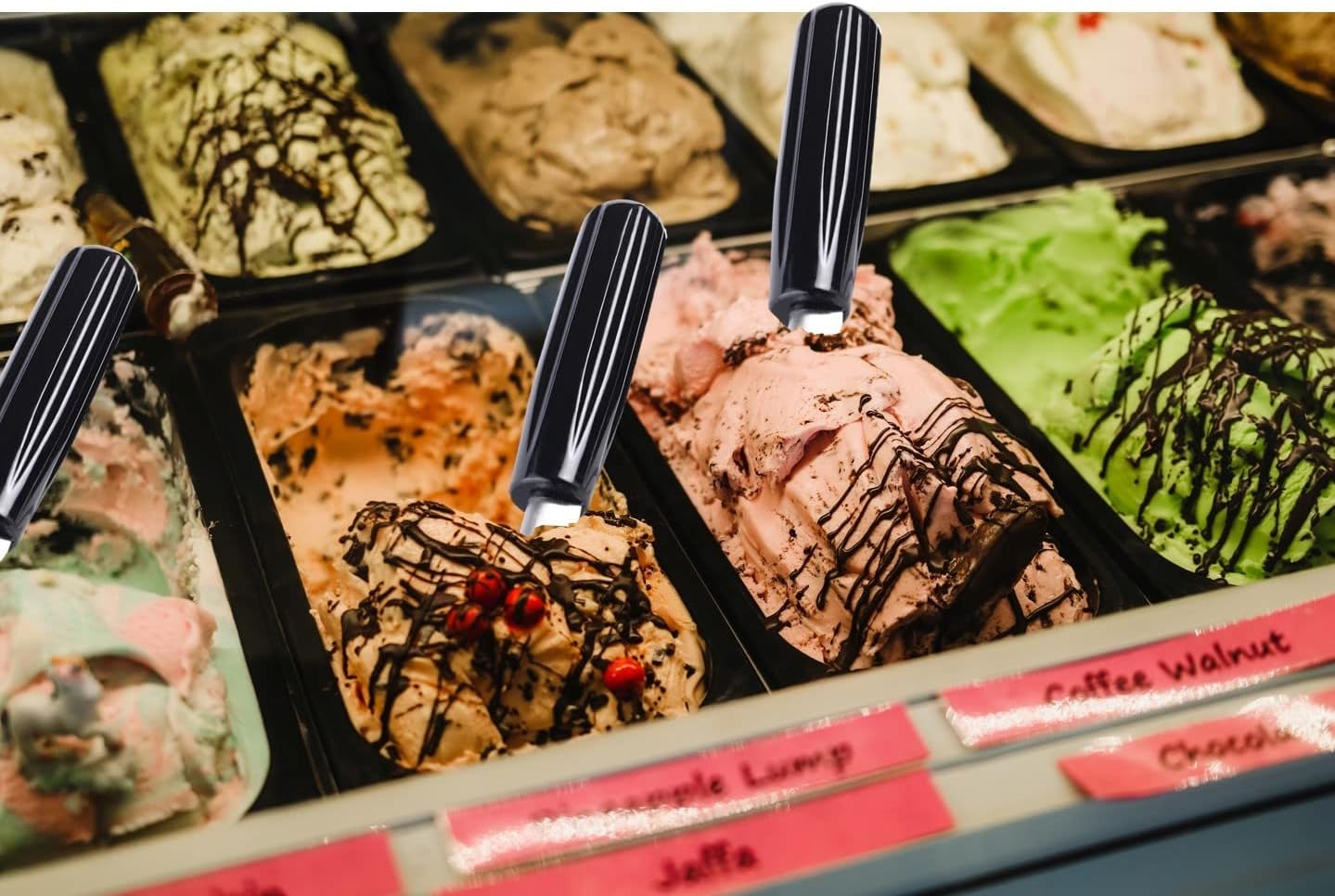 Heavy Duty Ice Cream Spade Scoop - with Non-Slip Comfortable Plastic Handle - Stainless Steel Ice Cream Paddle for Hard or Creamy Ice Cream - Ice Cream Scooper Durable Bend Proof