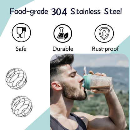 Shaker Balls, 2.1 Inch, 2PCS Mixing Balls, 304 Stainless Steel, No Chunks, Whisk Balls Shaker Cups, Mixer Bottles, Mason Jars, Protein Shakes, Smoothies