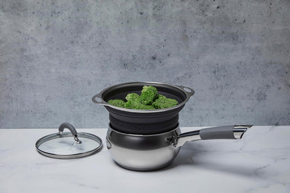Better Houseware Silicone & Stainless Steel Collapsible Colander – 9.5" Diameter