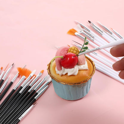 30 PCS Cookie Paint Brushes, Food Paint Brush Cake Decorating Brushes Cookie Decorating Brushes Food Safe Paint Brushes Kit Fondant Brush DIY Tool Set Icing Pastry Brush for Painting Baking, White