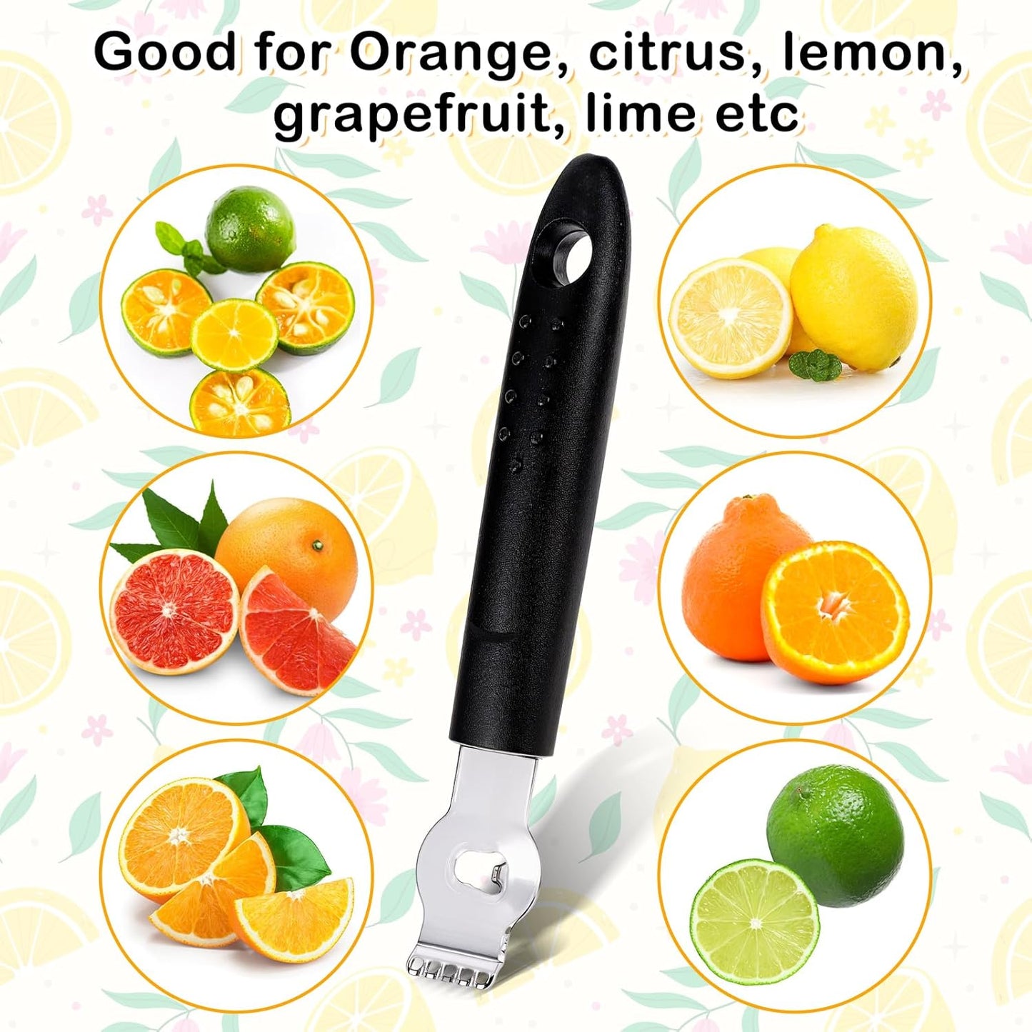 Ouligay Lemon Zester, Channel Knife, Peeler, Stainless Steel Bartender Accessories for Cocktail Garnish, Citrus Orange and Lemon Peeler - Bar Accessories for Home