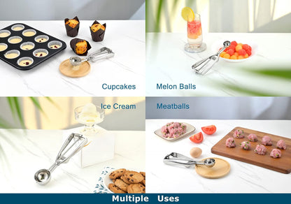 Professional 18/8 Stainless Steel Medium Cookie Scoop, Size 40