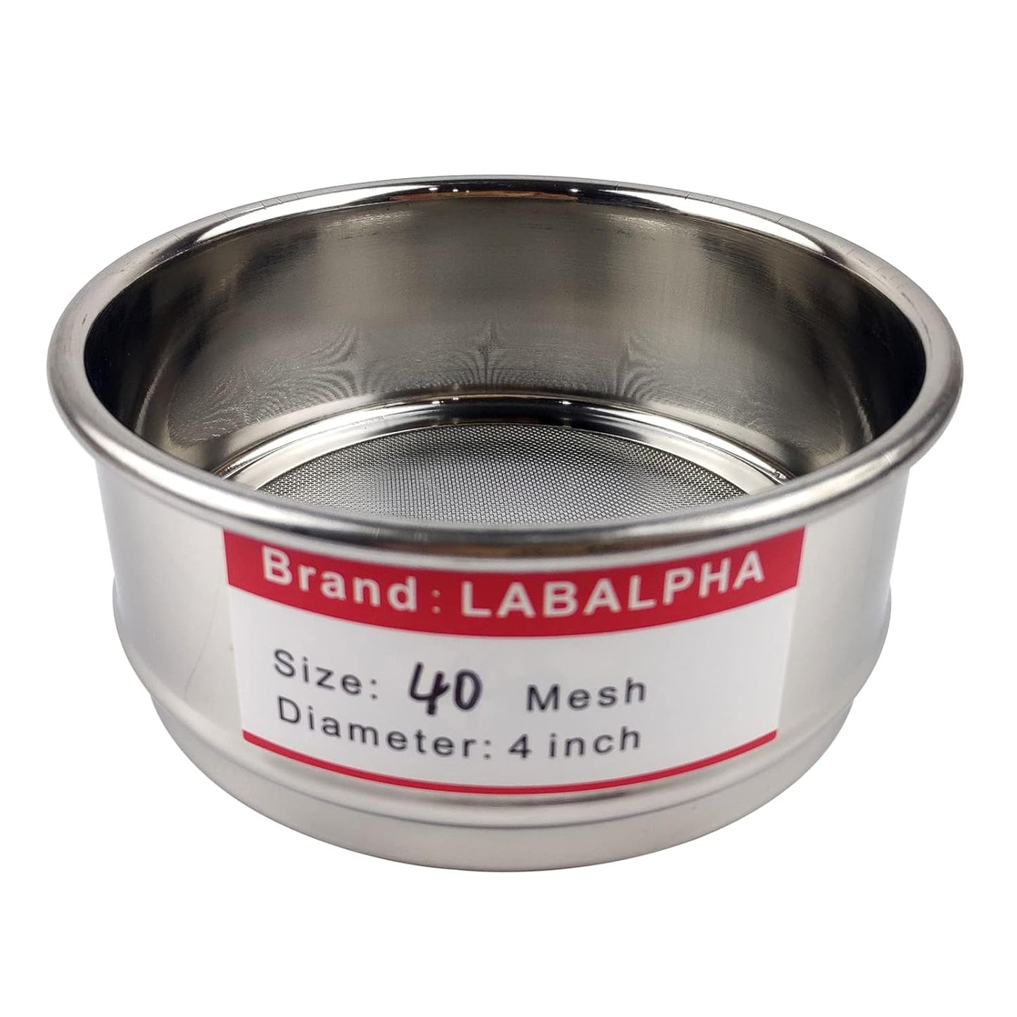 LABALPHA 70 Mesh Lab Sieves, Test Sieve #70 Mesh, 4'' Diameter, 304 Stainless Steel Wire Cloth (0.22mm)