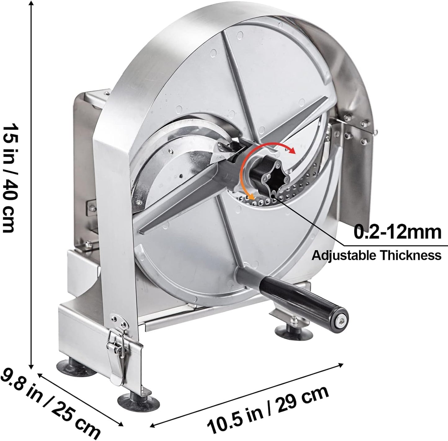 VEVOR Electric Vegetable Slicer, 0-0.5"/0-12mm Thickness Adjustable Commercial Slicer Machine, Convertible to Manual, Stainless Steel Food Cutter Slicing Machine, for Potato, Lemon, Tomato, Apple