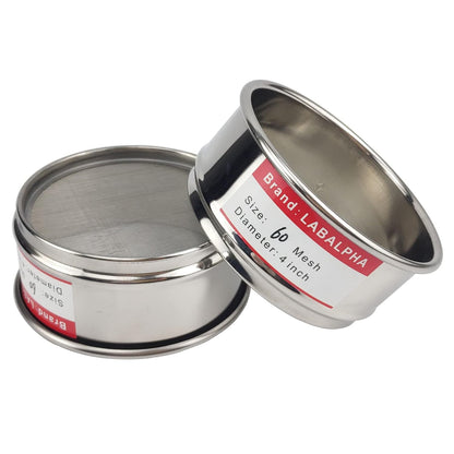 LABALPHA 70 Mesh Lab Sieves, Test Sieve #70 Mesh, 4'' Diameter, 304 Stainless Steel Wire Cloth (0.22mm)