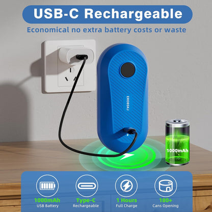 Electric Can Opener, Rechargeable Can Openers for Seniors & Arthritis, One-Touch Automatic Can Opener, Hands-Free, Smooth Edge, Compact, Kitchen Gadgets