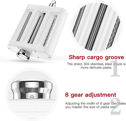 ANTREE 3-IN-1 Pasta Attachment & Ravioli Attachment for KitchenAid Stand Mixers, Pasta Maker Assecories included Pasta Sheet Roller, Spaghetti Cutter and Ravioli Maker Attachment