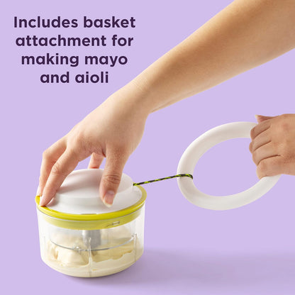Chef'n VeggiChop Hand-Powered Food Chopper (Arugula), 5.5" x 5.5" x 5"