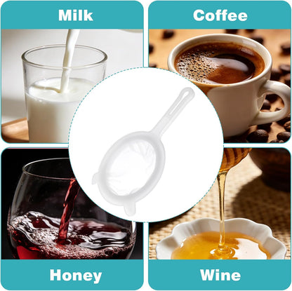 Ultra Fine Nylon Mesh Strainer, 80 Mesh Food Filter Sieve Colander with Plastic Handle for Kitchen Yogurt Juice Milk Honey