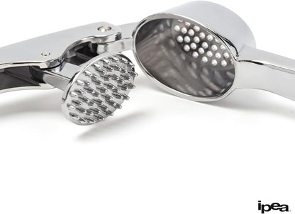 IPEA Stainless Steel Garlic Press for Garlic, Ginger, Chilli – Super Solid – Elegant Design – Professional Kitchen Garlic Press for Squeezing Nuts and Foods – Crusher – Easy to Clean