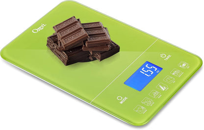Ozeri Touch III Digital Kitchen Scale with Calorie Counter, 22 lbs (10 kg), Calla Green