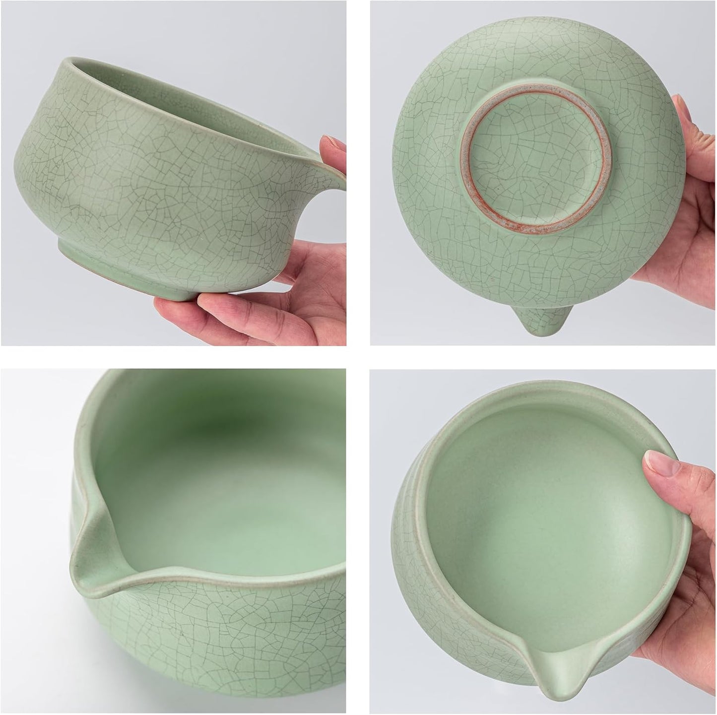 TEANAGOO Matcha Whisk Set, 7 Pcs Matcha Set Blue, Matcha Kit for Ceremony, Matcha Tea Set for Making Breakfast/Latte, Ceramic Matcha Bowl(chawan) whith Spout and Whisk, Gift for Friend/Family