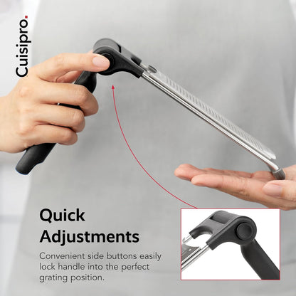 CUISIPRO Surface Glide Technology Stainless Steel Folding Handle Grater, Coarse