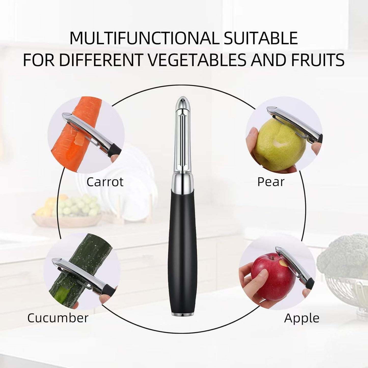 LIIGEMI Stainless Steel Y Peeler with Sharp Blade, Non-slip Plastic Handle for Comfortable Peeling of Potatoes, Apples, Cucumbers, and More - Dishwasher Safe Vegetable Peeler