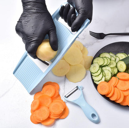 NACOLUS 5 in 1 Mandoline Slicer Vegetable Slicer Mandolin Multi Blade Potato Veggie Slicer Vegetable Cutter Julienne Shredder Potato Slicer Green
